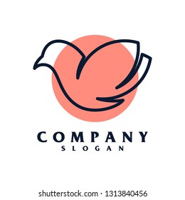 bird leaf logo vector
