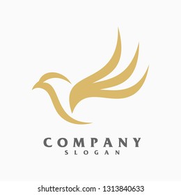 bird leaf logo vector