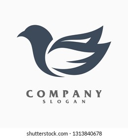 bird leaf logo vector