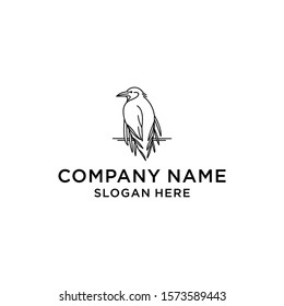 bird leaf logo vector icon template download line art outline