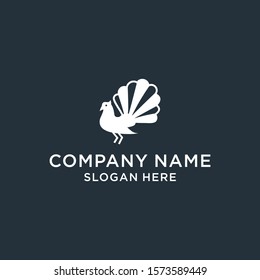 bird leaf logo vector icon template download line art outline