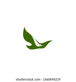 bird leaf logo vector icon template download line art outline