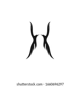 bird leaf logo vector icon template download line art outline