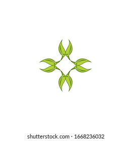 bird leaf logo vector icon template Luxury Golden mandala icon logo design template with floral-leaf ornament