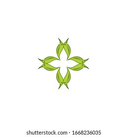 bird leaf logo vector icon template Luxury Golden mandala icon logo design template with floral-leaf ornament
