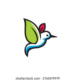 bird leaf logo vector icon template, Vector illustration logo nature. 
Logotypes for bird magazine, eco product, organic