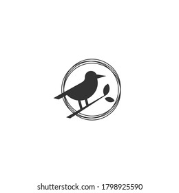 Bird leaf logo vector icon template