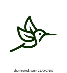 plantilla de icono del vector del logotipo de la hoja de pájaro descarga de la línea de color de monolina
