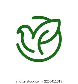 logo de la hoja de pájaro vectores icono línea de descarga