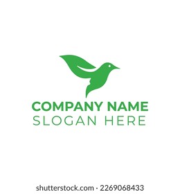 Vogelblattlogo, Vektorgrafik-Vorlage