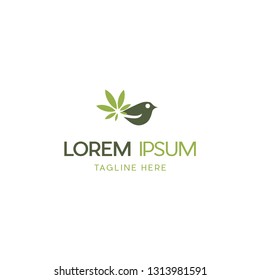 Bird Leaf Marijuana Nature Abstract Creative Illustration Ecology Logo