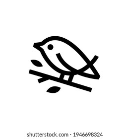 ilustración de icono vectorial del logotipo de la hoja de ave