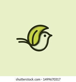 Bird Leaf Naturally Creative Vector Logo