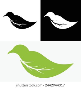 Bird Leaf Nature Green Logo