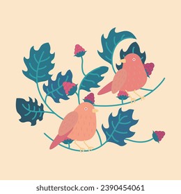ilustración vectorial de la naturaleza de las aves