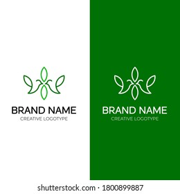 Bird and leaf organic nature logo design minimal and modern logotype vector template