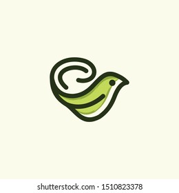 Bird Leaf Outline Of Nature Ecology Logo