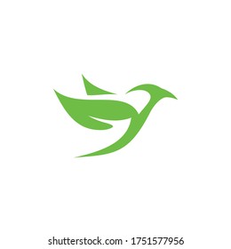 bird leaf symbol minimalist logo Symbol Vector Design Template.