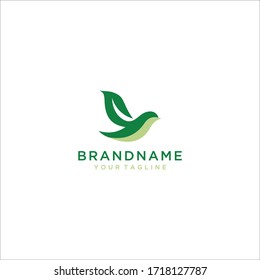 bird leaf vector logo design template