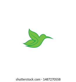 Bird and leaves logo design vector