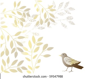 Bird with leaves stylized