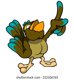 Bird Lecture - Colored Cartoon Illustration, Vector