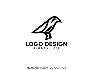 Bird with leg modern logo design on luxury background. Bird logo concept. bird icon design. Bird logo elegant and Professional on white background.