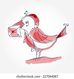 bird with a letter