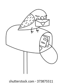 Bird with a letter