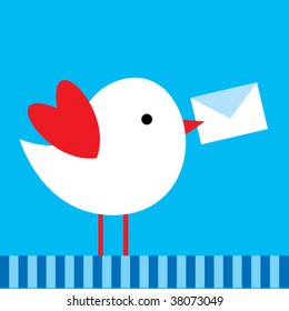 bird with letter