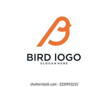 diseño del logotipo de ave con letra B