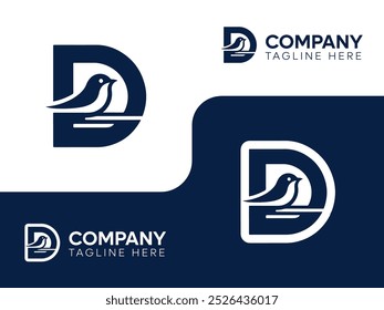 Bird Letter D Logo Design Template for Elegant Branding and Visual Identity