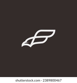 bird with letter F logo design	