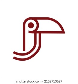 Bird letter j icon vector illustration design
