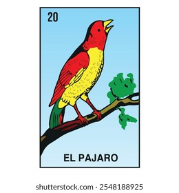 LA CARTA DE PÁJARO DEL JUEGO DE LOTERÍA MEXICANA