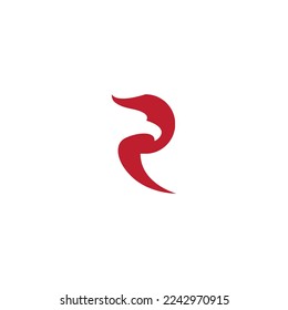bird and letter R vector illustration for an icon,symbol or logo. letter R initial logo