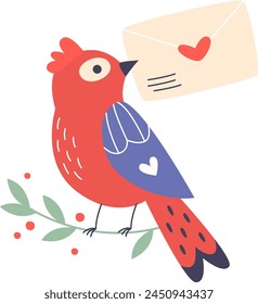 Bird With Letter Vector Illustration