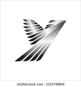 Bird letter Y logo type illustration design