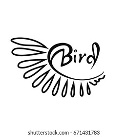 Bird. Lettering