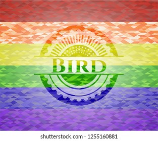 Bird lgbt colors emblem 
