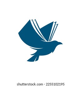 Bird Library Logo Template Design Vector, Emblem, Concept Design, Creative Symbol, Icon