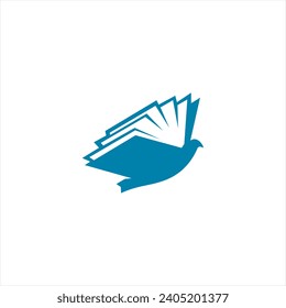 Bird Library Logo Template Design Vector, Emblem, Concept Design, Creative Symbol, Icon