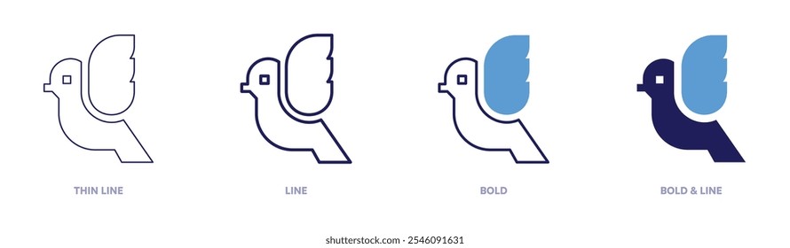 Bird lifespans icon in 4 different styles. Thin Line, Line, Bold, and Bold Line. Duotone style. Editable stroke.