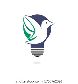 Bird light bulb logo design. Creative idea concept design.