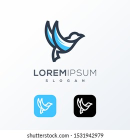 bird line art logo design ready to use