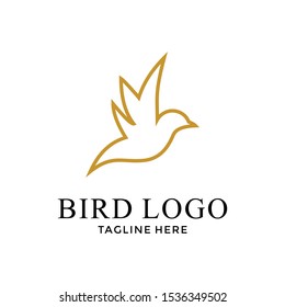 bird with line art logo design vector