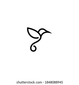 Bird line art logo design vector