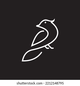  bird with line art logo design vector image, bird line  logo design vector image
