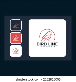 bird line art logo design graphic template