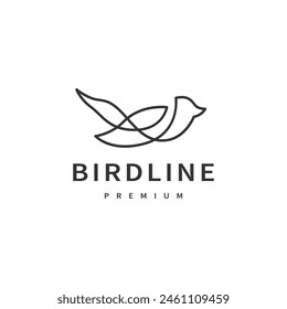 Bird line art logo design illustration 2